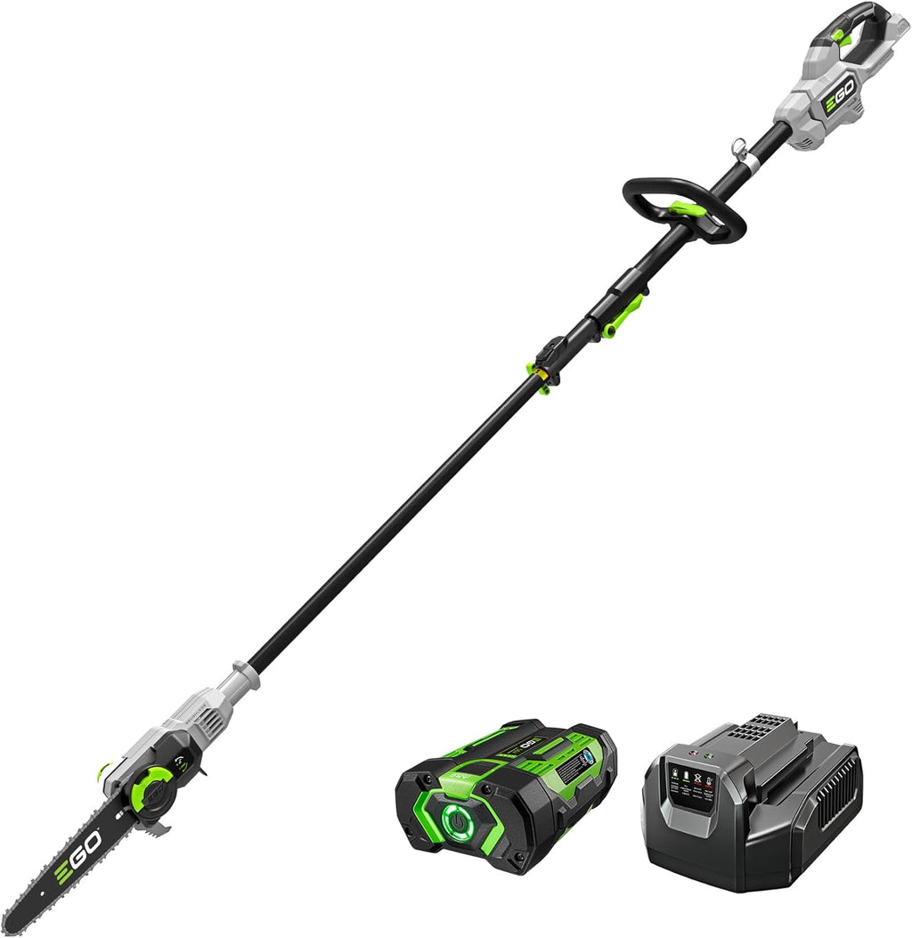 EGO Power+ Pole Saw for Tree Trimming, Cordless Electric Pole Saw with Telescopic LED Cut Line Indicator, Includes 56V 2.5Ah Battery and Charger - PS1001