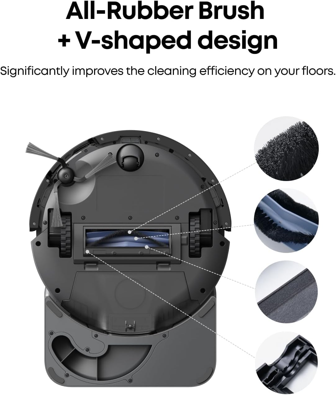 eufy Robot Vacuum C10 with Self Emptying, 8 Weeks Hands Free, Smart Mapping with LiDAR Navigation, 2.85-Inch Slim Design, Powerful Suction, Edge Expansion Brush for Pet Hair +Replacement Accessories