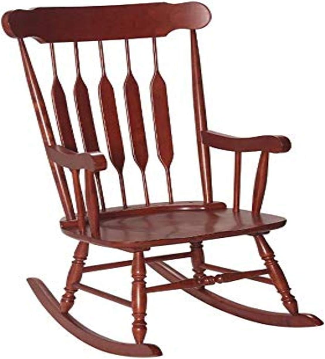 Gift Mark Rocking Chairs - Classic Wooden Rocker - Comfort Fitted Design Perfect for Living Rooms, Bedrooms, Nurserys, and More - Classic Vintage Style Chairs (Cherry)