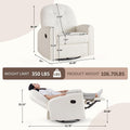 VANOMi 360 Swivel Rocker Recliner Chair, Nursery Rocking Chair with Tufted Backrest, Manual Recliner Chairs for Small Spaces, Upholstered Glider Nursing Chair for Living Room, Bedroom (White)