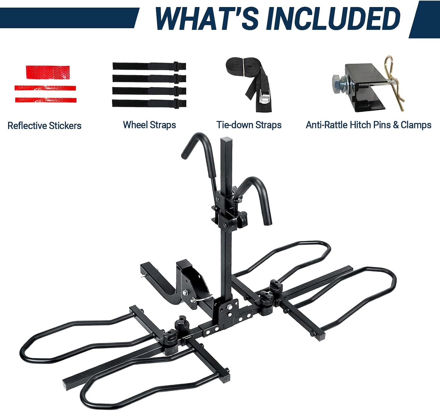 Bike Rack Hitch, 2 Bike Rack for Hitch, Hitch Mount Bike Rack for Car SUV Truck, 160 lbs Capacity, Foldable Tilt-Away Trailer Hitch Bike Rack for E-Bikes and Fat Tire Bikes, Fits 2' Receiver