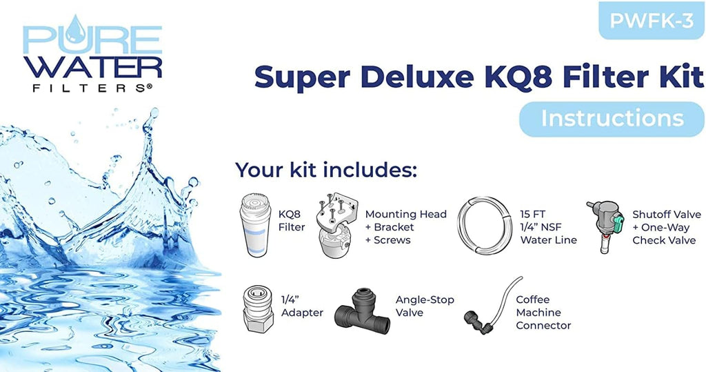 Kq8 Filter Kit for Keurig B150, K150, B155, K155, K2500, K2550, K3000, B3000, B3000se, K3500, K3550, K4000, K4500 by PureWater Filters