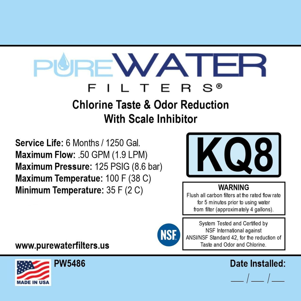 Kq8 Filter Kit for Keurig B150, K150, B155, K155, K2500, K2550, K3000, B3000, B3000se, K3500, K3550, K4000, K4500 by PureWater Filters