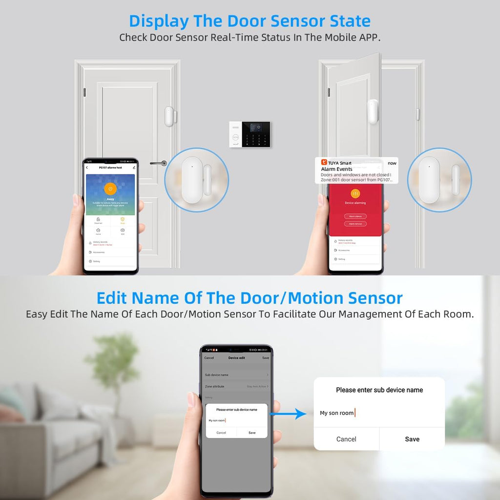 LWOHSI Wireless Alarm System,DIY 4G/WiFi Home Security Systems,Phone APP Alert,Door/Window and Motion Sensors,Remote Control for Home,Apartment,No Contract Fee (24 PCS)