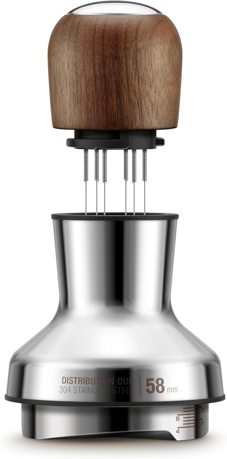 Breville BEA303WLW Distribution Duo Espresso Distribution Tool, 58mm, Walnut