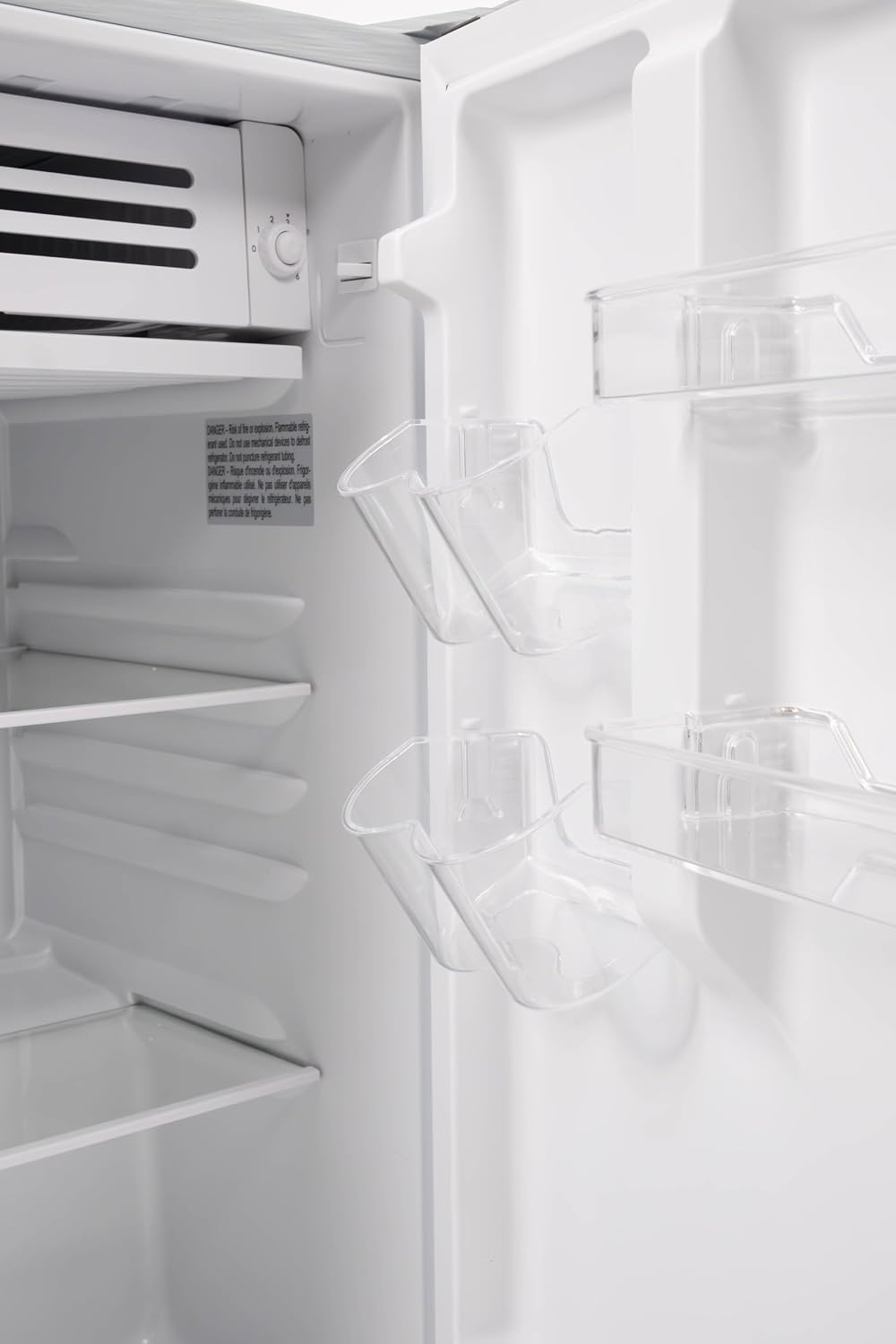 Frigidaire Mini Refrigerator, Compact Freezer Compartment, Adjustable Thermostat Control, Reversible Door, Contemporary Series, 4.5 cu ft, Platinum