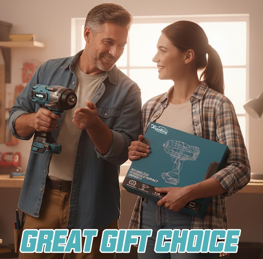 Cordless Impact Wrench 1/2' Compatible with Makita 18V Battery, 1600Ft-lbs(2200N.m) High Torque Impact Gun Heavy Duty, Brushless Electric Power Impact Driver with 4 Speed Modes & LED Work Light