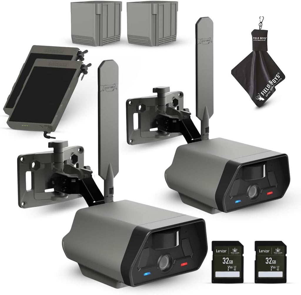 TACTACAM Defend Cellular Security Camera Bundle – Solar Panel + Rechargeable Battery + 32GB SD Card – 4G LTE No WiFi Needed – Wireless Outdoor Camera for Remote Property, Cabin, Ranch, Job Site (2PK)