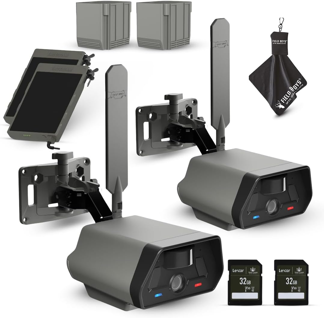 TACTACAM Defend Cellular Security Camera Bundle – Solar Panel + Rechargeable Battery + 32GB SD Card – 4G LTE No WiFi Needed – Wireless Outdoor Camera for Remote Property, Cabin, Ranch, Job Site (2PK)