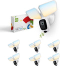 ASD Security Flood Light Camera Outdoor - Smart Floodlight Camera, 180° Motion Sensor Light, Works with Alexa & Google Assistant, 20W 120V 2700-5000K, Dusk to Dawn Lighting, UL, DLC Premium 6 Pack