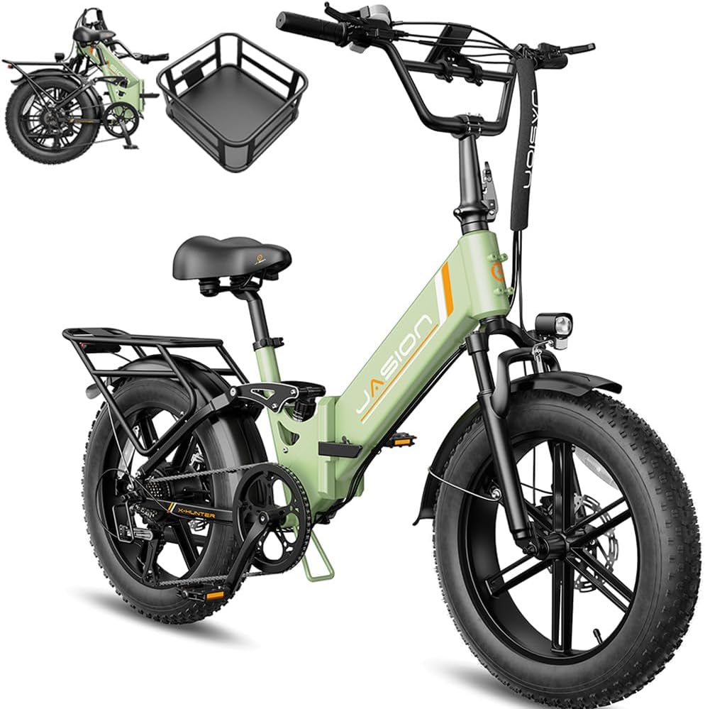 Jasion X Hunter ST 20' Electric Bike for Adults,Peak 1400W Motor,30MPH Max Speed Foldable Ebike,71 Miles Range Folding E Bicycles,624WH Battery,Hydraulic Disc Brakes,UL 2849 Certified