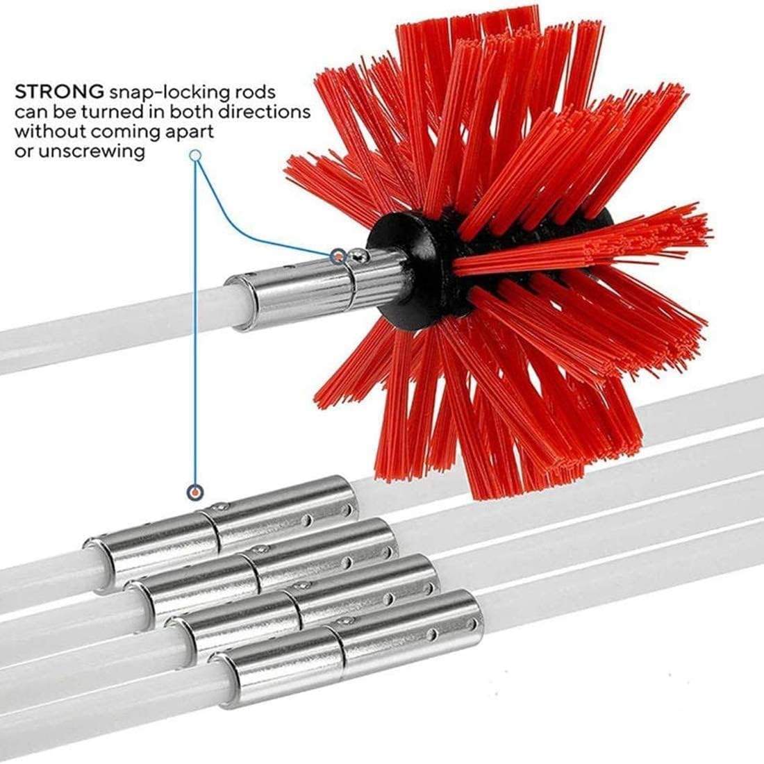 chimney sweep kit Chimney Sweep Kit , Chimney Dryer Duct Cleaner And Rods Kit Electrical Rotary Drill Drive Sweeping Cleaning Tool, Used With Or Without A Power Drill,410 Mm,12 Rods ( Color : 15 Rods
