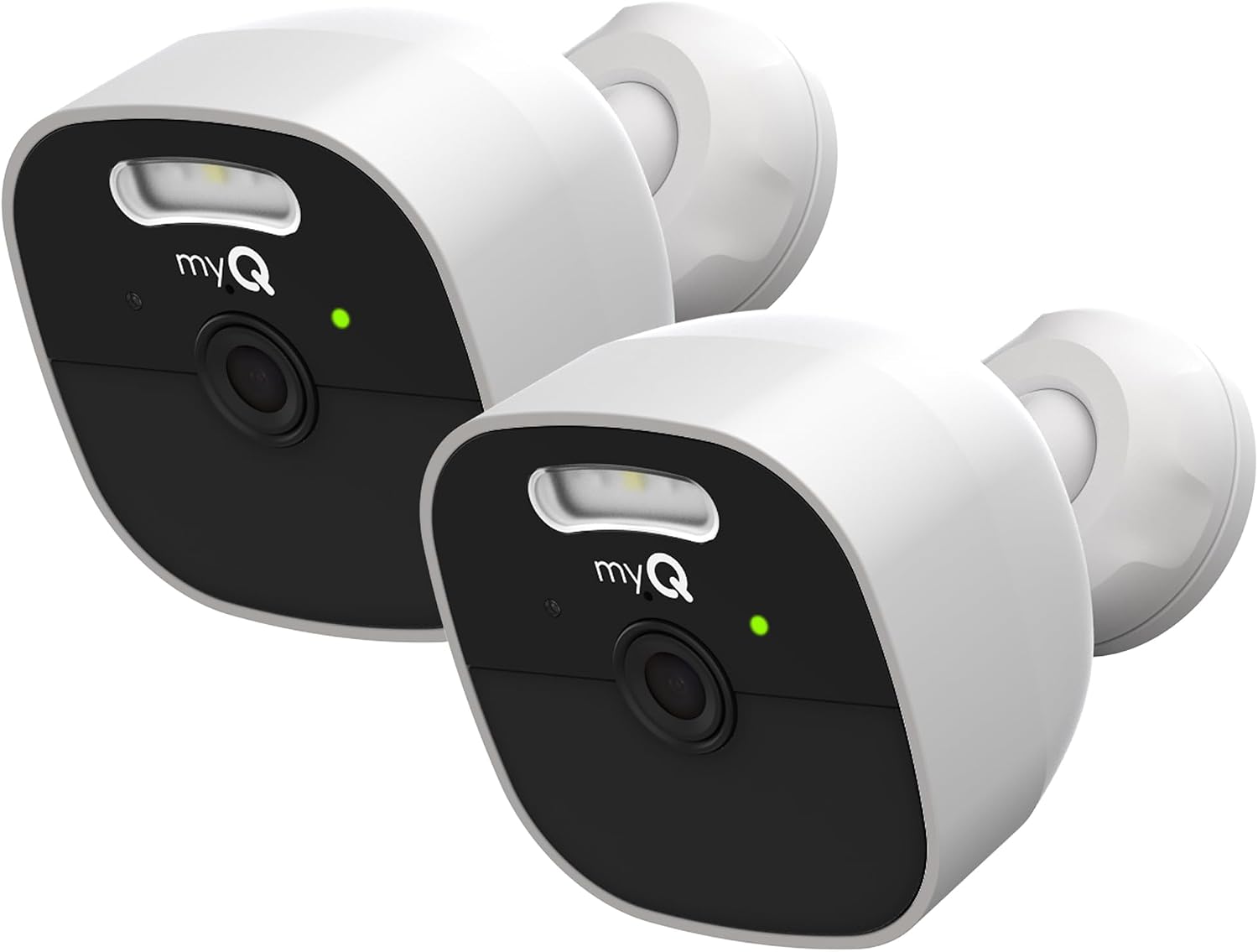 Chamberlain myQ Outdoor Battery Camera | 2K Camera, Color Night Vision, Spotlight, Motion Alerts, Live View with Two-Way Talk, Wireless, Weather-Resistant, Outdoor, White, 2 Pack