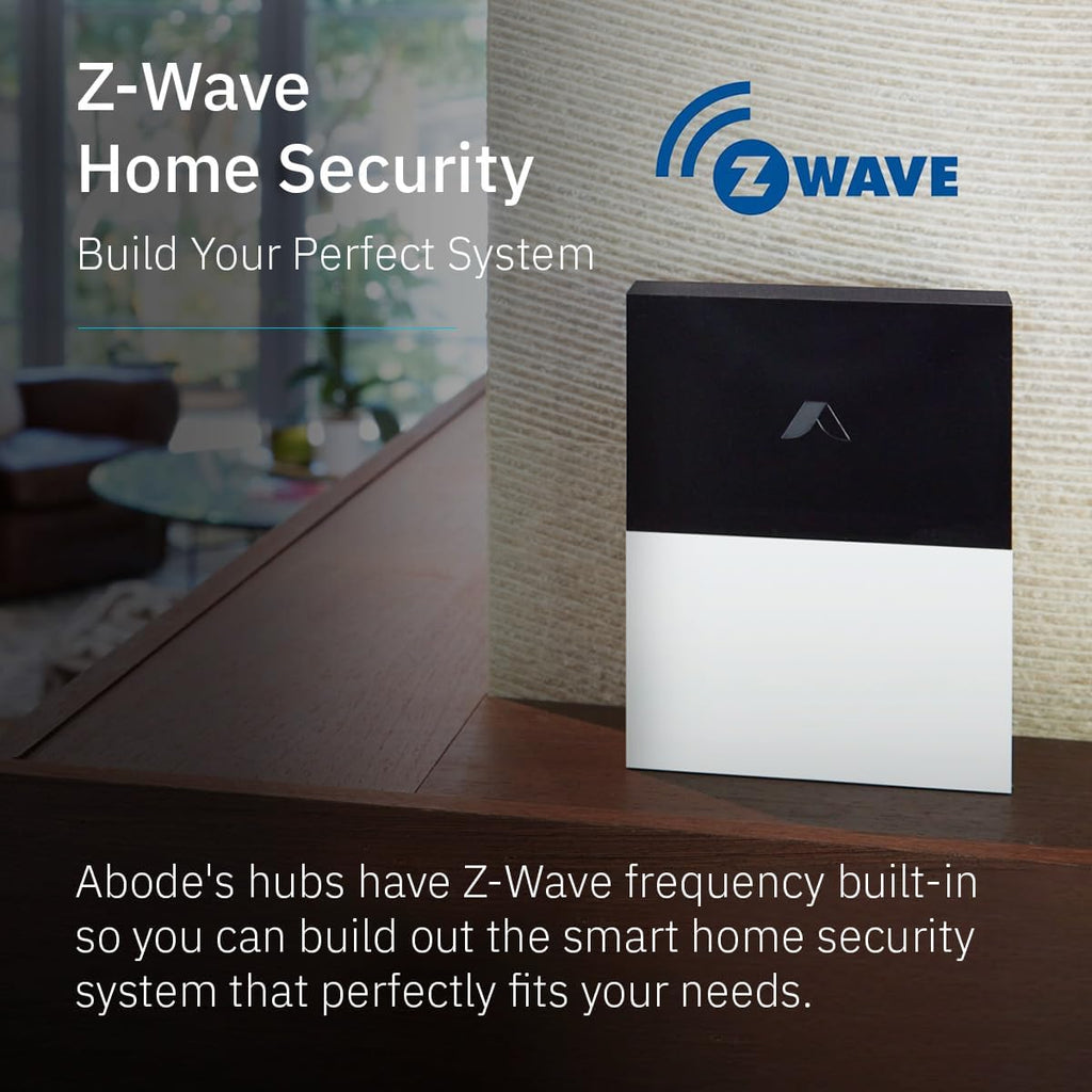Abode 4 Piece Wireless Smart Security System - Works with Apple HomeKit, Z-Wave and Zigbee Devices - Expandable to Protect Your Whole Home - Easy DIY Installation - Optional Professional Monitoring