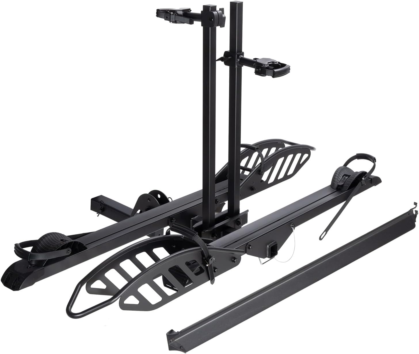 CRAVOT CyberRack E2 Hitch 2 EBike Rack with Ramp, 200 lbs Capacity Electric Bike Carrier Foldable Platform Mount, Up to 5-inch Fat Tire Bicycle for 2'' Receiver Cars Trucks SUVs Minivans RV, Trailer