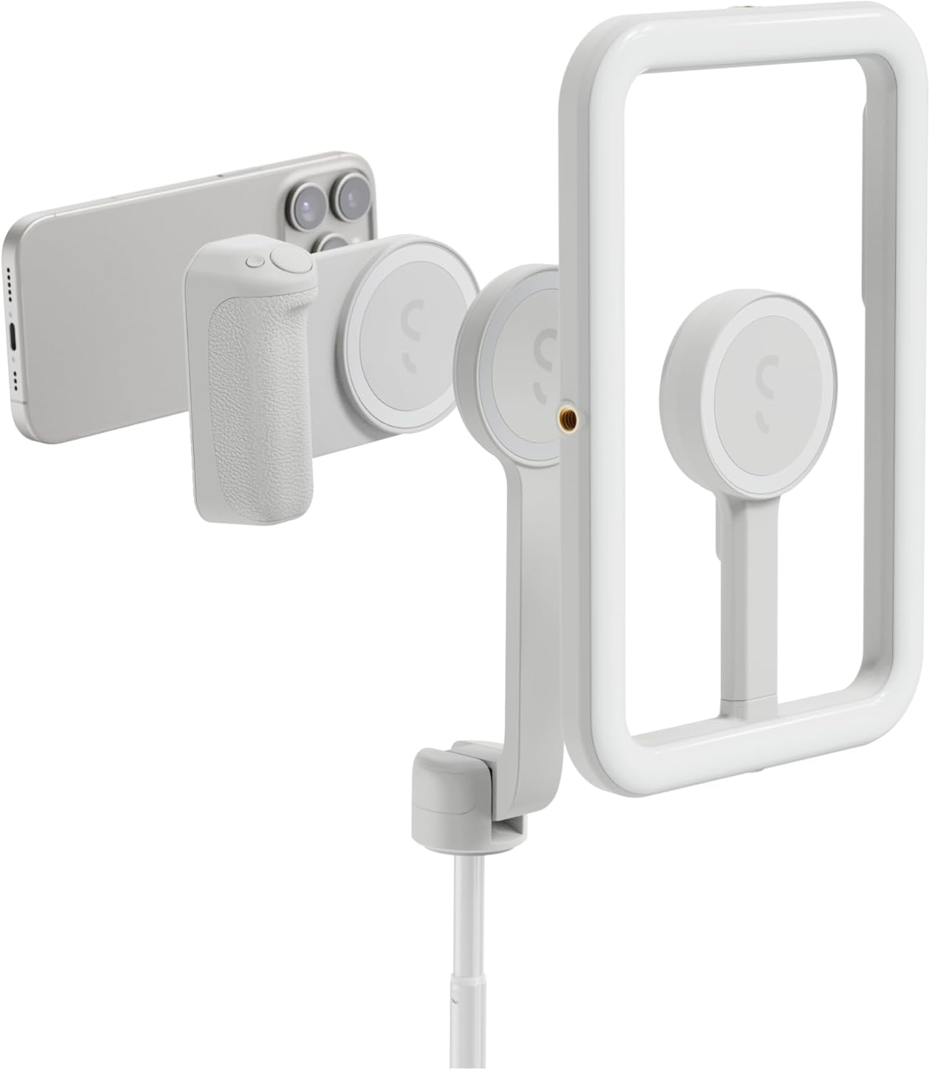 ShiftCam Travel and Creator Kit – MagSafe-Compatible Mobile Creator Bundle for iPhone and Android, Compact Phone Grip, Adjustable LED Light, Extendable Bluetooth Tripod for Vlogging - Creator Kit Pro
