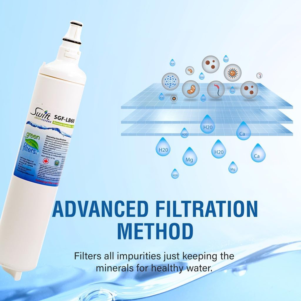 Swift Green Filters SGF-LB60 (6 Pack) 5231JA2006B, LT 600P, 5231JA2005A, Sears/Kenmore: 9990, 469990 LG Replacement Water Filter