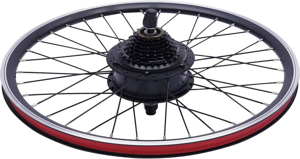 Electric Bike Conversion Kit 24'' Rear Wheel 36V 500W E-Bike Conversion Kit Dual Mode Controller 5 Speed Adjustable E-Bike Cycling Hub Conversion Kit, Black