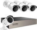ZOSI 8CH 3K Lite Home Security Camera System with One-Way Audio,H.265+ 8-Channel CCTV DVR,AI Human/Vehicle Detection,4pcs 1080p Bullet Metal Cameras Indoor Outdoor,120FT Night Vision,No Hard Drive