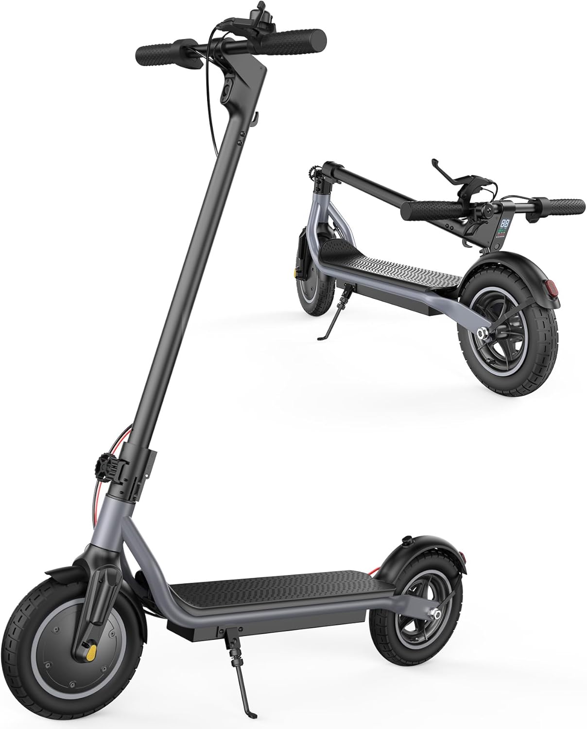 Electric Scooter, 23 Miles, 22 MPH Top Speed Electric Scooter for Adults, 500W Powerful Motor,10'/8.5' Pneumatic Tires Commuting Scooter, Foldable Escooter for Commuting & Campus Use