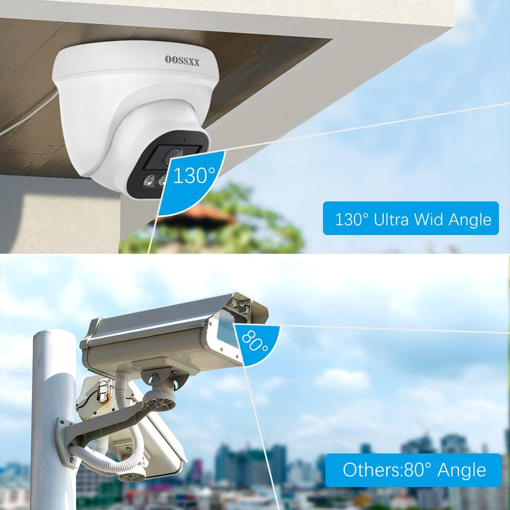 (2026 Update) 4K PoE Security Camera System, 4 Wired Dome Cameras Outdoor Indoor, 130° Wide Angle, 8CH NVR with 2TB HDD, Built-in Mic, Free App Remote Access, No Monthly Fee, 60 Days Recording