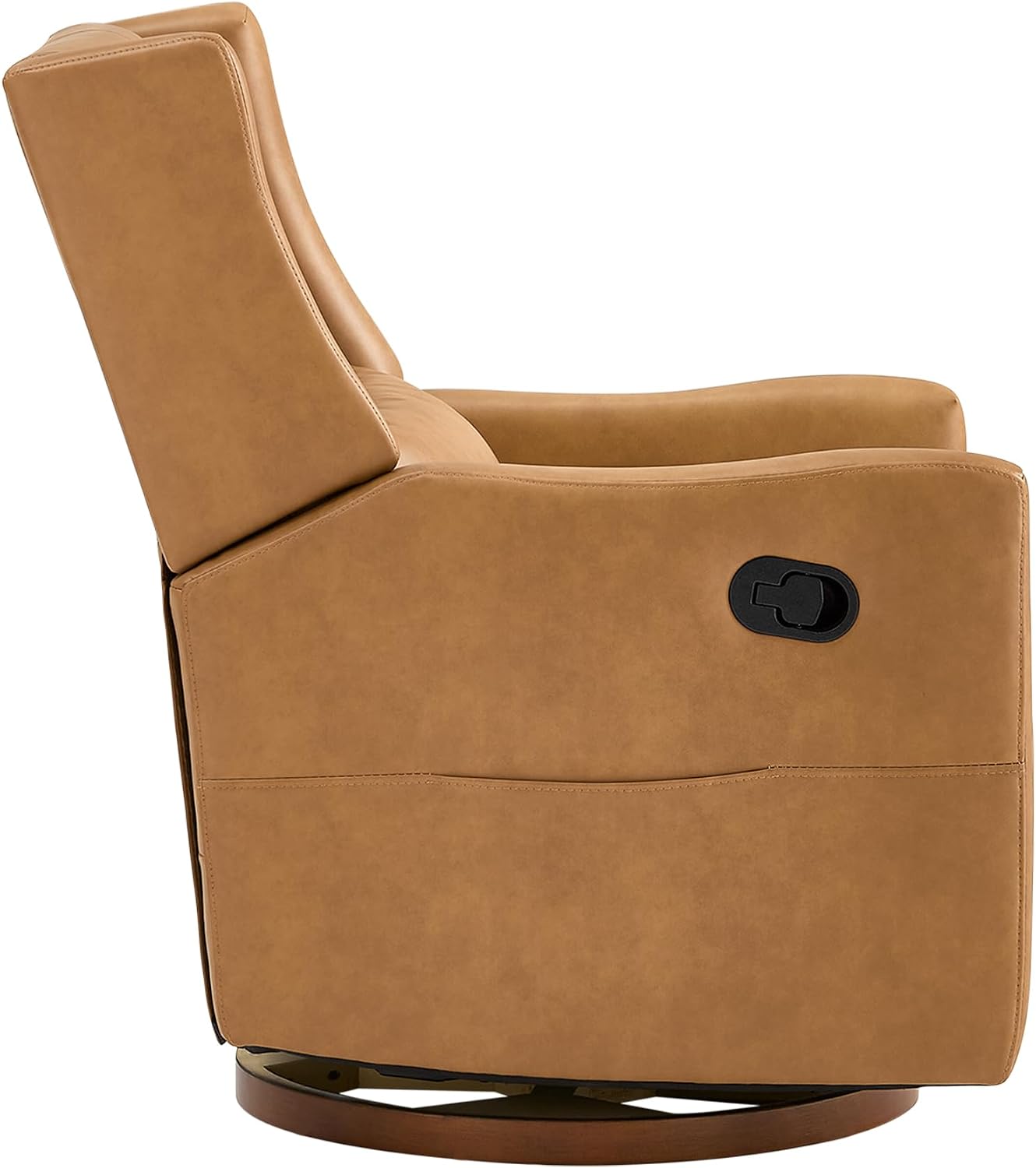 KISLOT Upholstered Recliner Swivel Glider Nursery Chair Reclining Performance Fabric Rocker with Wood Base,Boucle,Moss Green