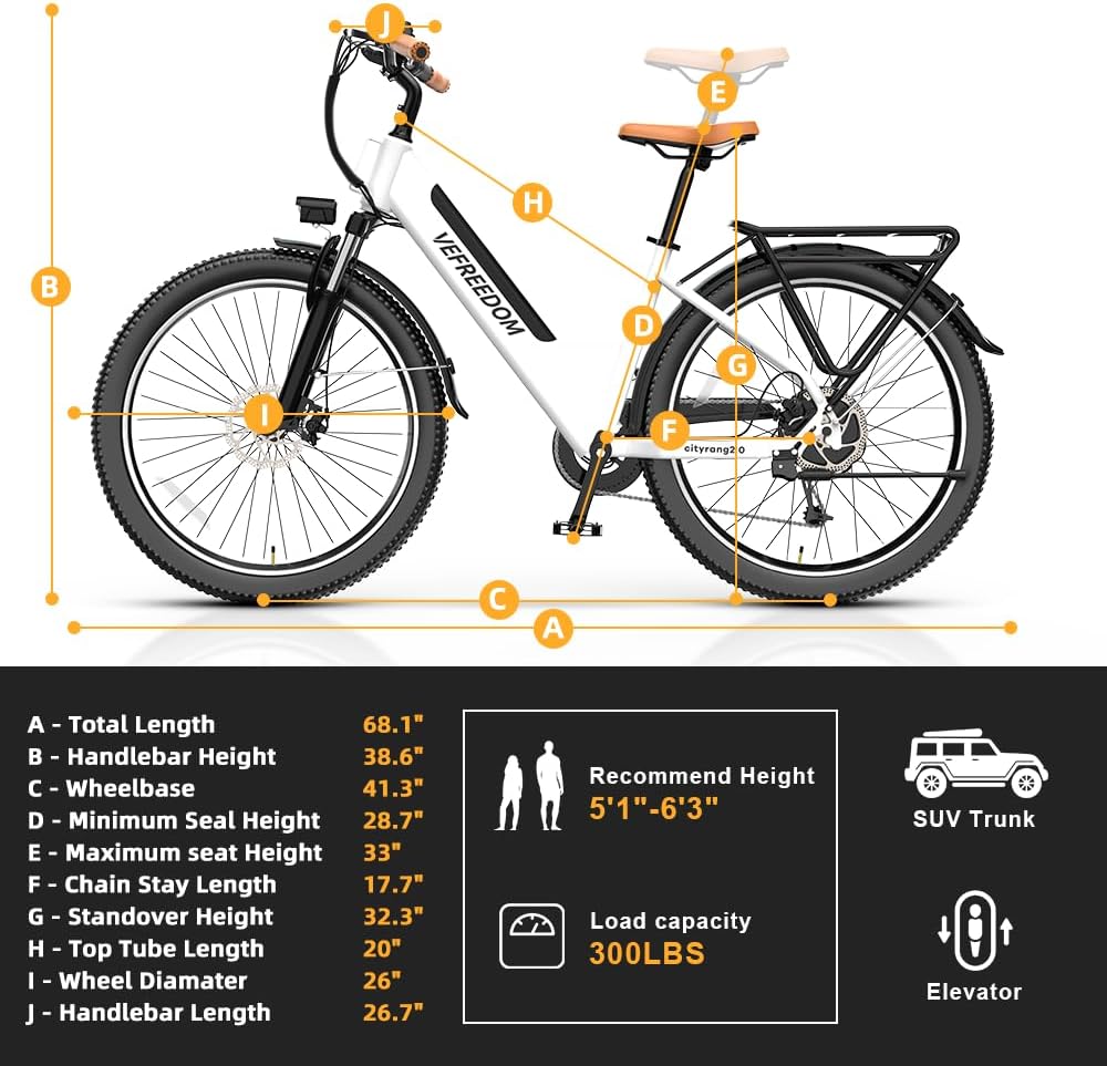 Electric Bike for Adults 1000W 1500W Peak Motor 15AH 20AH Removable Battery 70Miles 80Miles UL 2849 Certified Electric Commuter Bike Front Suspension Ebike