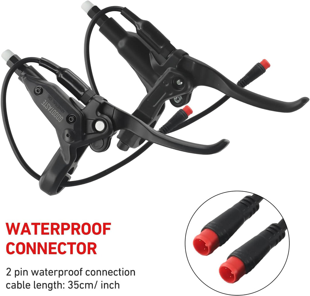 Left & Right Electronic Brake Lever Set for Most Electric Bicycle, GT03 Oil Power-Off Function Ebike Handle, Brake Grips for Electric Bike, Ebike Accessories Cut Off Power (5pcs Left)