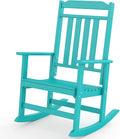 GREENVINES Outdoor-Rocking-Chair | HDPE Plastic | Patio Rockers | Porch Rocker Chairs | Oversized | High Back | Big & Tall | Aqua
