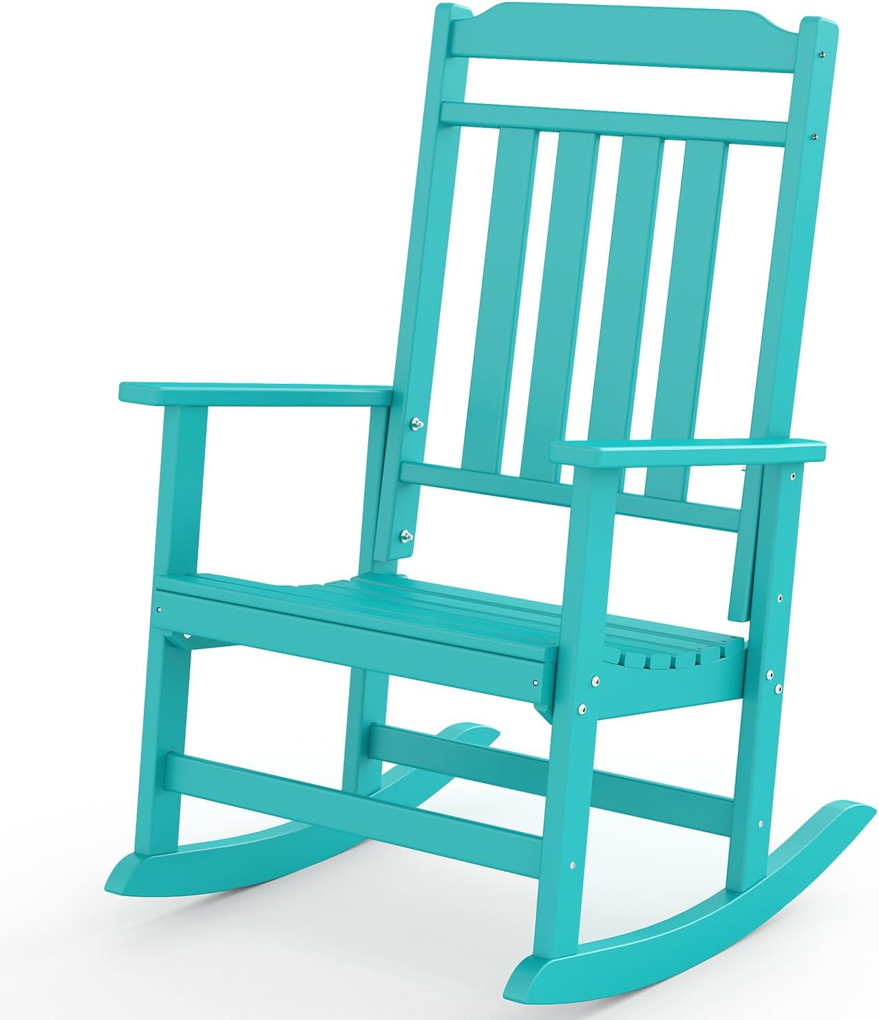 GREENVINES Outdoor-Rocking-Chair | HDPE Plastic | Patio Rockers | Porch Rocker Chairs | Oversized | High Back | Big & Tall | Aqua