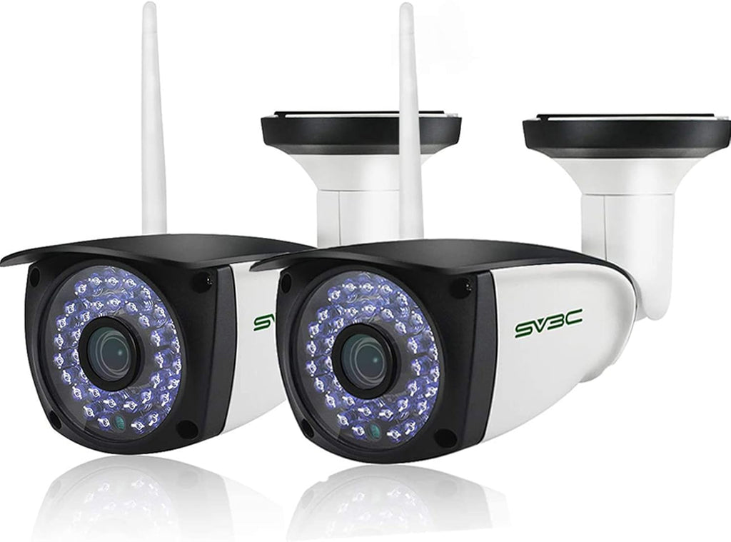 SV3C 2 Pack 5MP Outdoor Home Security Cameras, Dual Band 2.4G 5GHZ WiFi Camera, Onvif IP Cam with Human Motion Detect, RTSP Browser View, 2-Way Audio, SD Card Record, Metal Shell Waterproof, LAN Port
