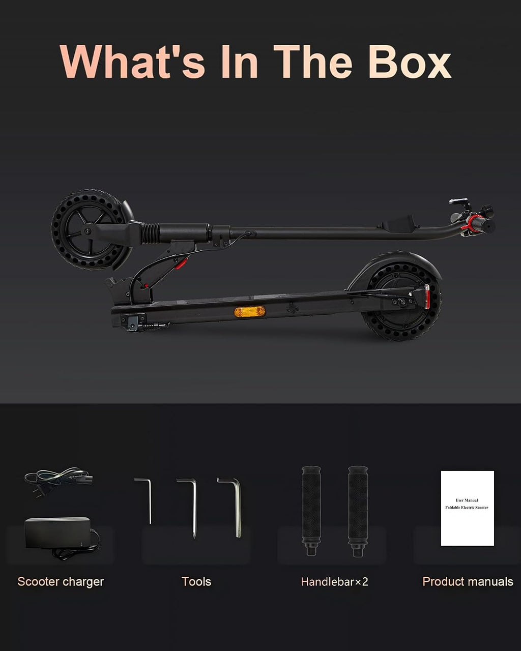 QnQ Electric Scooter 500W Peak Motor, 12 Miles Range & 15 MPH, 8' Flat-Free Tires, UL Certified, Foldable Electric Scooter for Adults, Teens and Big Kids