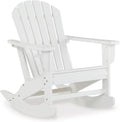 Signature Design by Ashley Sundown Treasure Cottage Weather Resistant Outdoor Rocking Chair with 1 Cup Holder, White