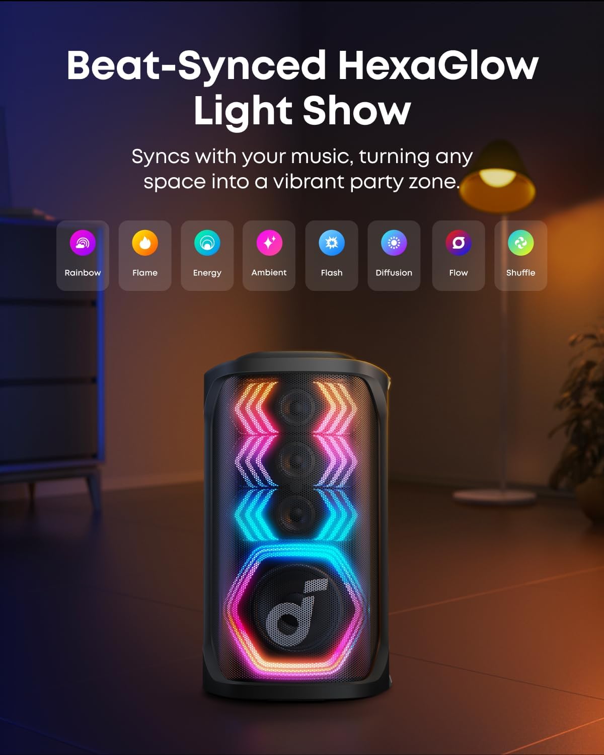 Anker Power Bank Station SOLIX & soundcore Rave 3S AI Karaoke Party Speaker with 2 Wireless Microphones