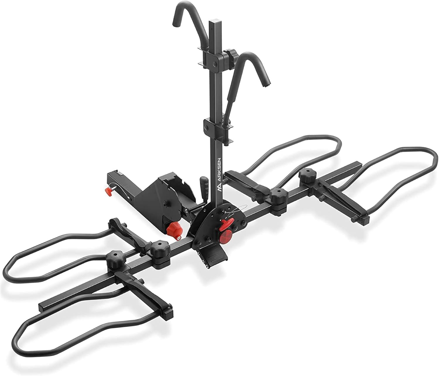 ARKSEN Bike Rack Hitch for Car, SUV & Truck, 2-Bike Hitch Mount Foldable Platform Rack w/Smart Tilt, Holds Electric Bikes up to 80 lbs Each (160 lbs Total), Fits 2' Receiver, for Fat Tire & Standard