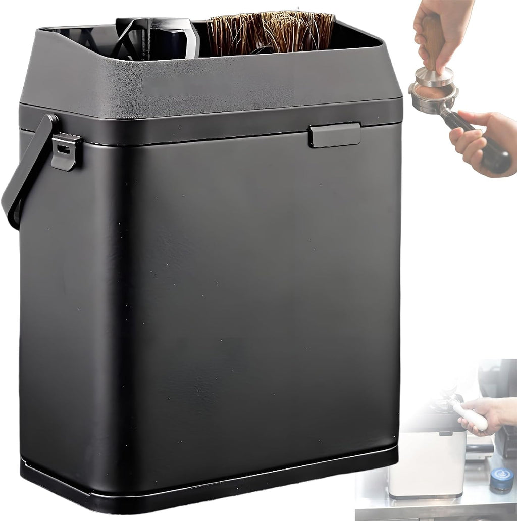 Electric Espresso Portafilter Cleaner, 150W Automatic Portafilter Cleaning Machine with 2 Scrapers & 1 Brush Head, Easy to Clean, Suitable for The Coffee Filter Black