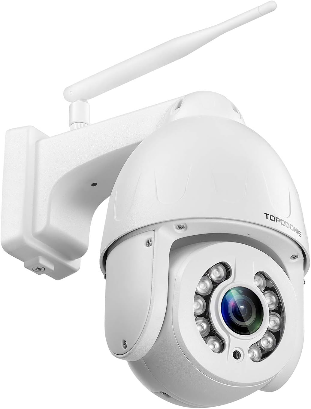 5MP PTZ Security Camera Outdoor Motion Tracking, Floodlight Surveillance IP Dome RTSP Camera Wireless WiFi, 5X Optical Zoom, Color Night Vision, 2-Way Audio, Support SD Card IP66 White