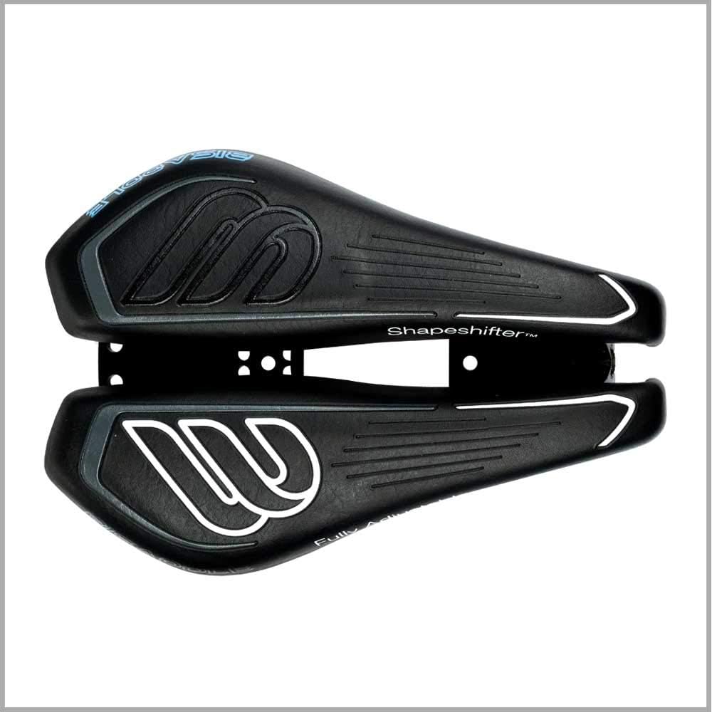 BiSaddle SRT Super Short Noseless Pain-Free Adjustable Bicycle Saddle Black with Titanium Rails Custom Fit Comfort, one Size