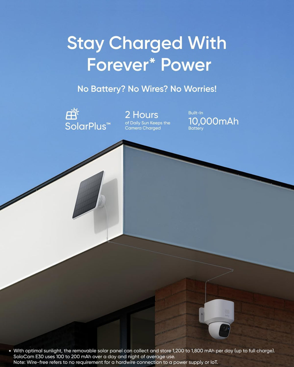 eufy Security Entry Sensor with SoloCam E30, Solar Powered, 360° Pan, AI Tracking, 2K Clarity, Security Cameras Wireless Outdoor, Camera, Outdoor Camera, HomeBase S380 Compatible, No Monthly Fee