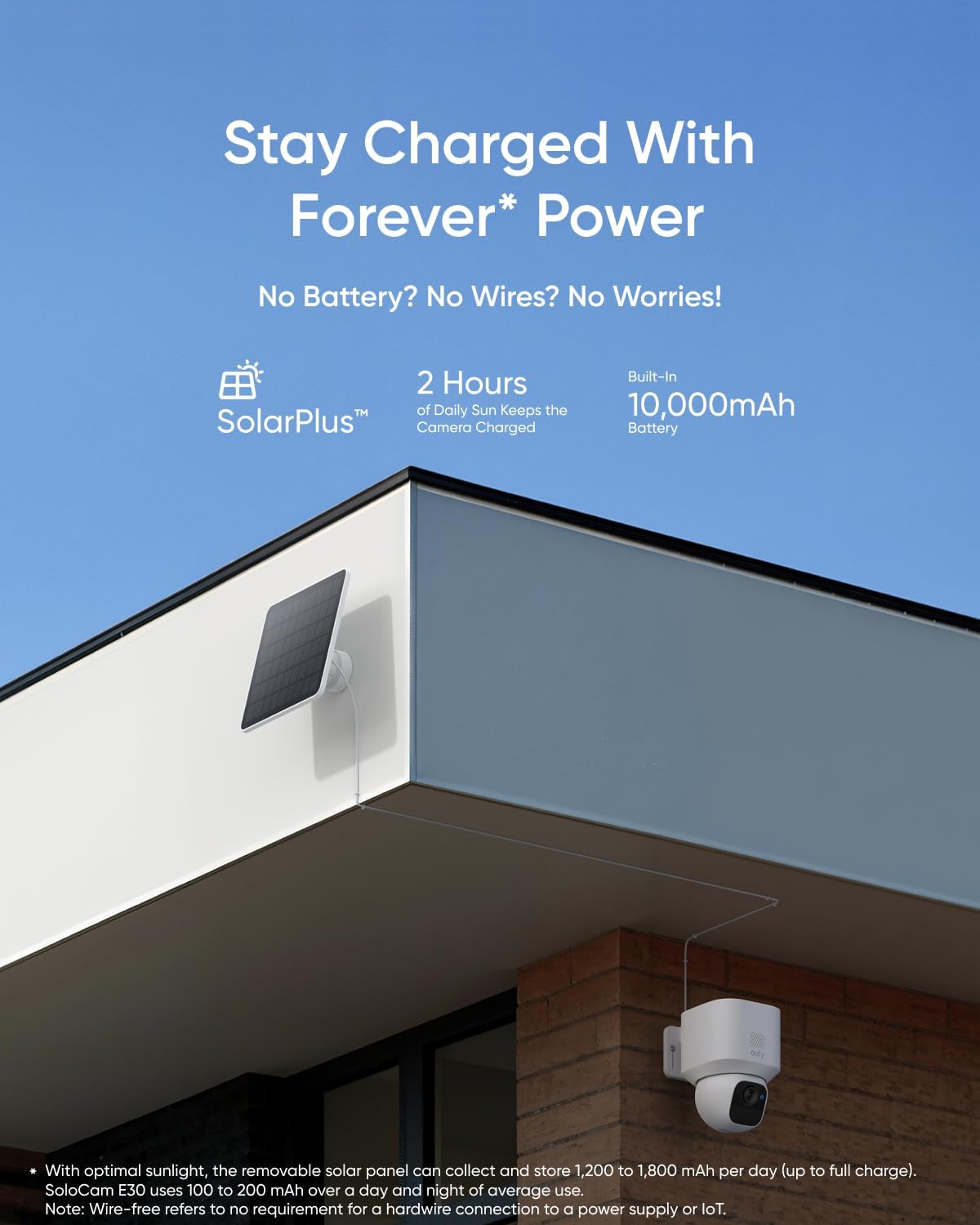 eufy Security Entry Sensor with SoloCam E30, Solar Powered, 360° Pan, AI Tracking, 2K Clarity, Security Cameras Wireless Outdoor, Camera, Outdoor Camera, HomeBase S380 Compatible, No Monthly Fee