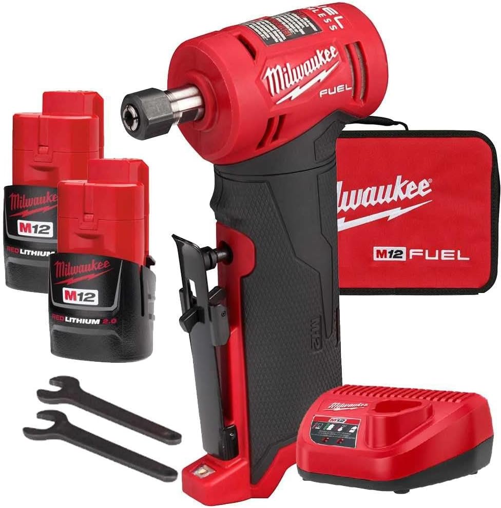 Milwaukee M12 FUEL 1/4' Right Angle Die Grinder Kit