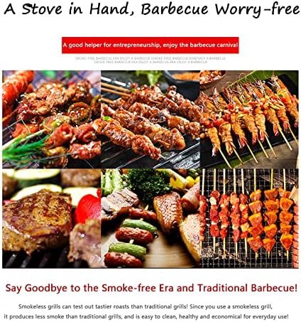 2800W Electric Smokeless Indoor Grill - Portable BBQ Table Top Griddle with Water Drip Tray & Temperature Control for Perfect Outdoor Picnics & Indoor Cooking