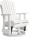 Signature Design by Ashley Hyland Wave Outdoor Casual Swivel Glider Adirondack Chair with 360-Degree Swivel, Weather Resistant HDPE, 18' Seat Height, White