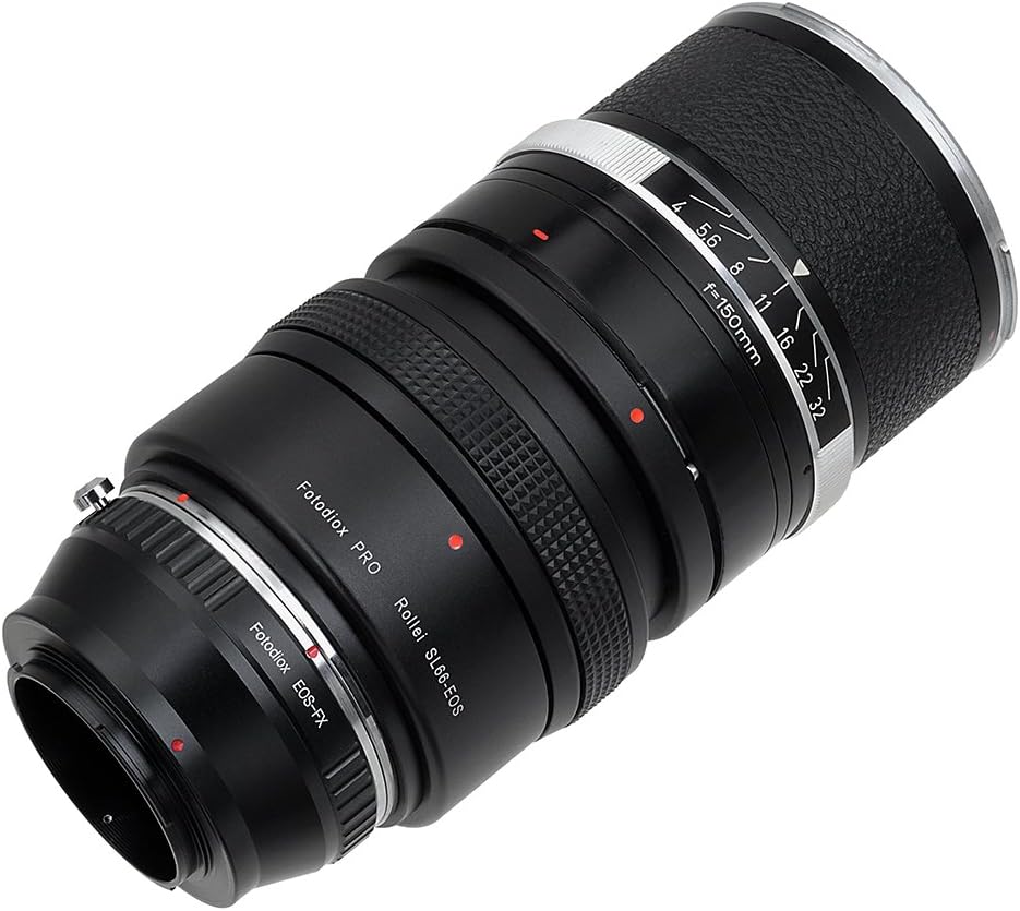 Fotodiox Pro Lens Mount Double Adapter Rolleiflex SL66 Series and Canon EF/EF-s Lenses to Fuji Film X-Series Mirrorless Cameras (X-Mount)
