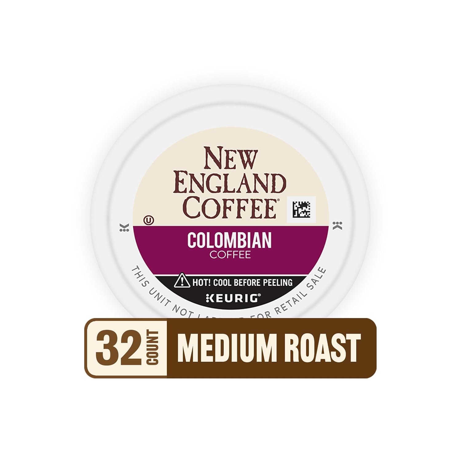 New England Coffee Colombian Supremo Medium Roast Single Serve Pods, 32ct Box (Pack of 4)