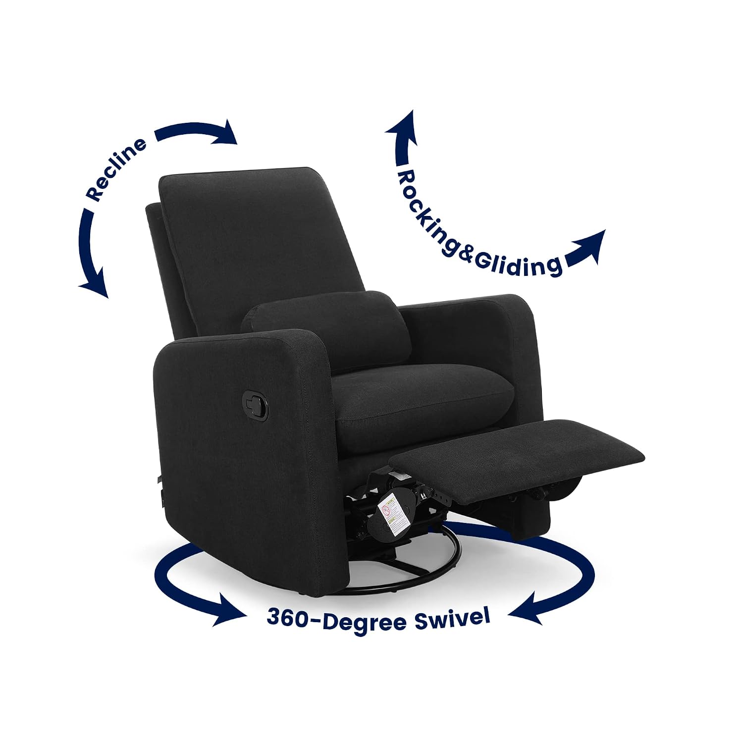 GAP babyGap Cloud Recliner with LiveSmart Evolve - Sustainable Performance Fabric, Jet Black