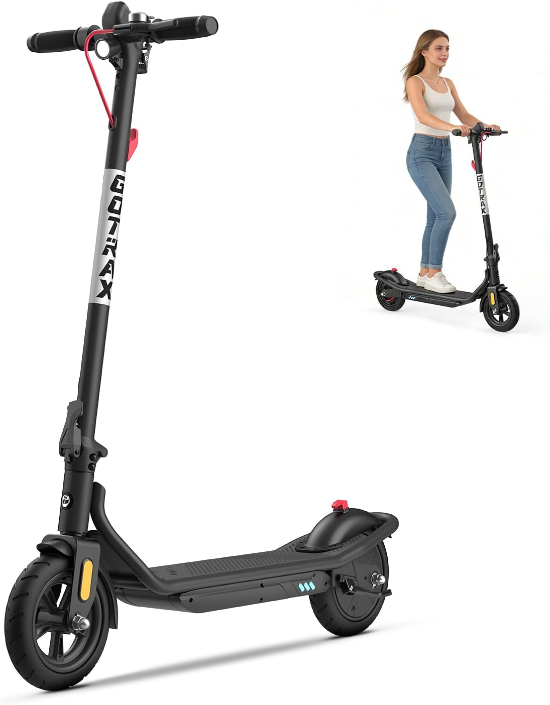 Gotrax Electric Scooter for Adults, Max 12 Mile Range & 15.5Mph by 250W Motor, 8.5' Front Air & Rear Solid Tires, Max Load 220lbs & Big Display with Cruise Control, Foldable EScooter EABS & Drum Brake