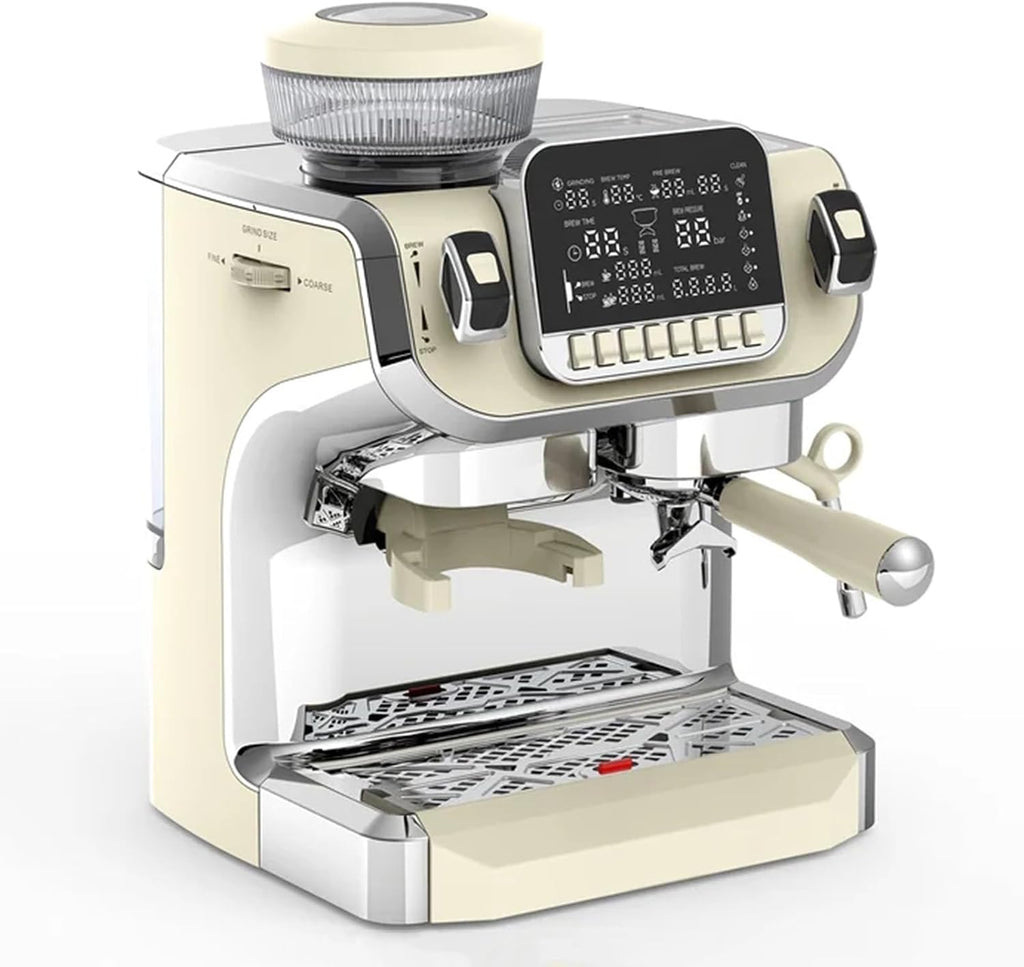 15 Bar Pump Professional Pressure Coffee Maker, Manual Espresso Machine, with Milk Frother/Steam Wand Compact Stainless Steel Coffee Maker