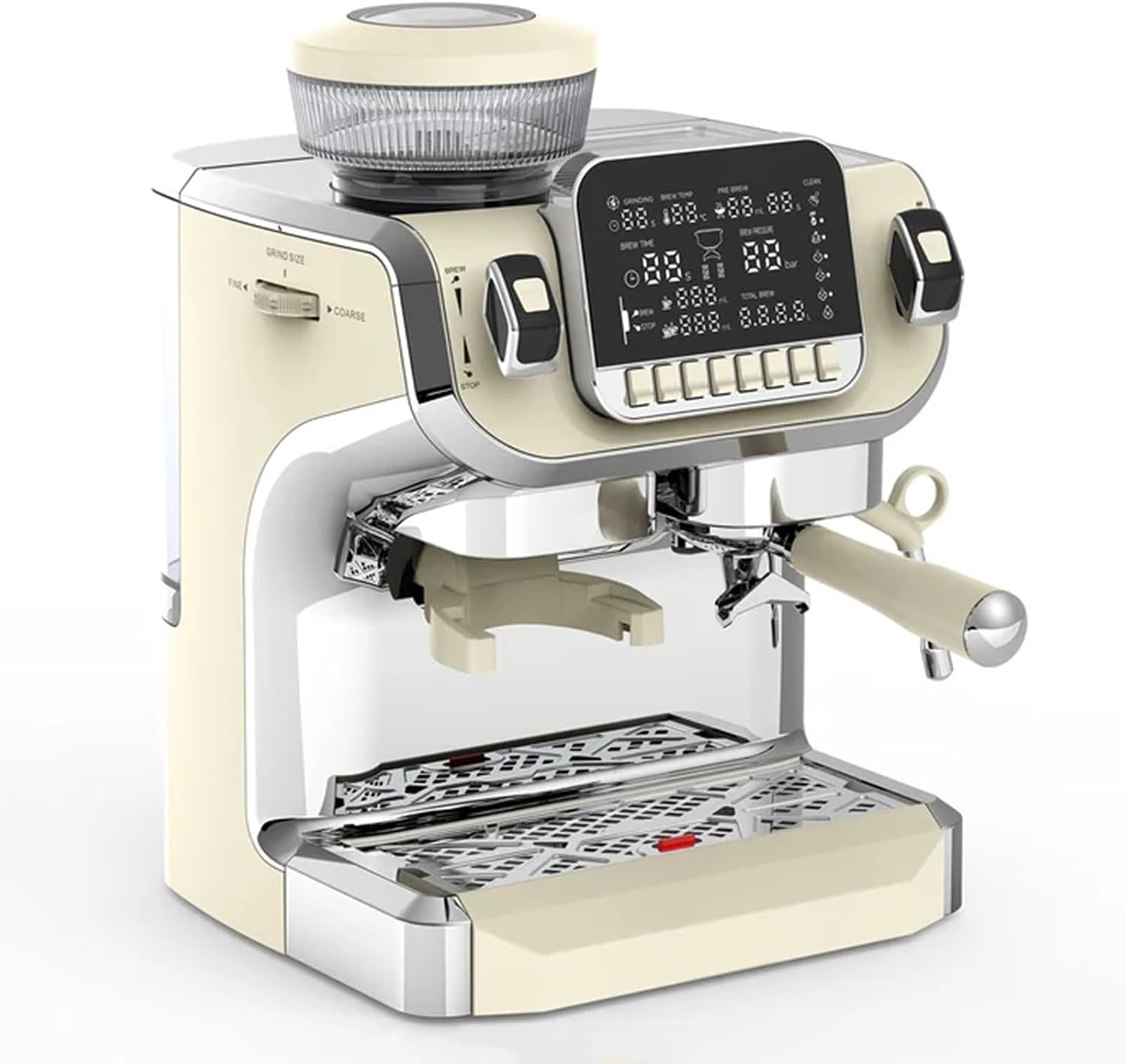 15 Bar Pump Professional Pressure Coffee Maker, Manual Espresso Machine, with Milk Frother/Steam Wand Compact Stainless Steel Coffee Maker
