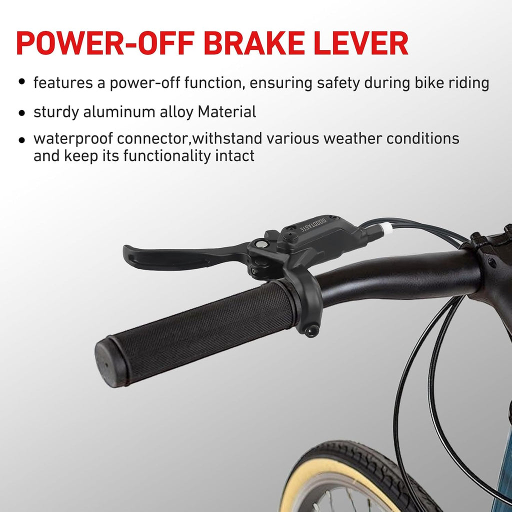 Left & Right Electronic Brake Lever Set for Most Electric Bicycle, GT03 Oil Power-Off Function Ebike Handle, Brake Grips for Electric Bike, Ebike Accessories Cut Off Power (5pcs Left)